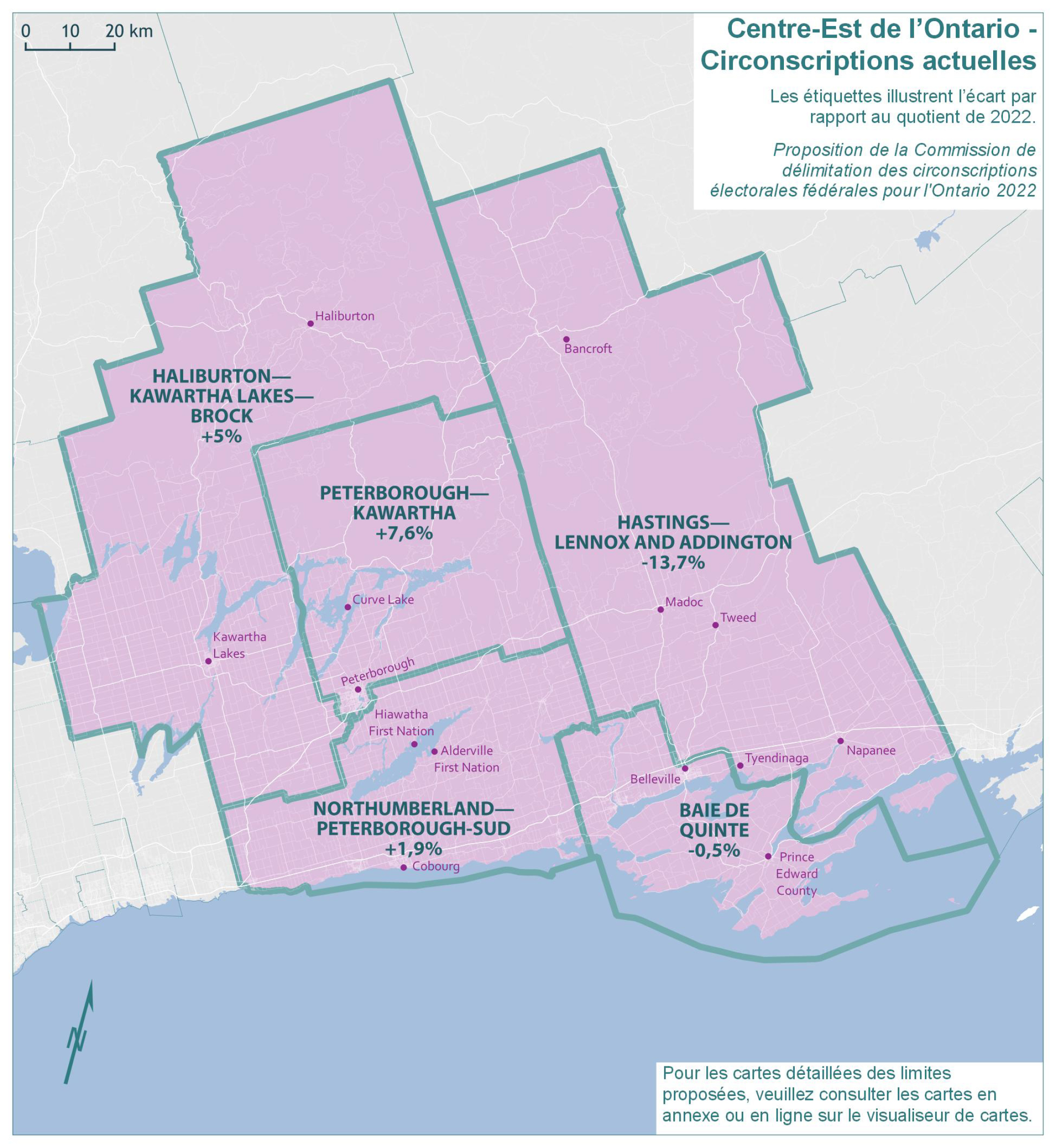 Centre-Est de l’Ontario - Circonscriptions actuelles