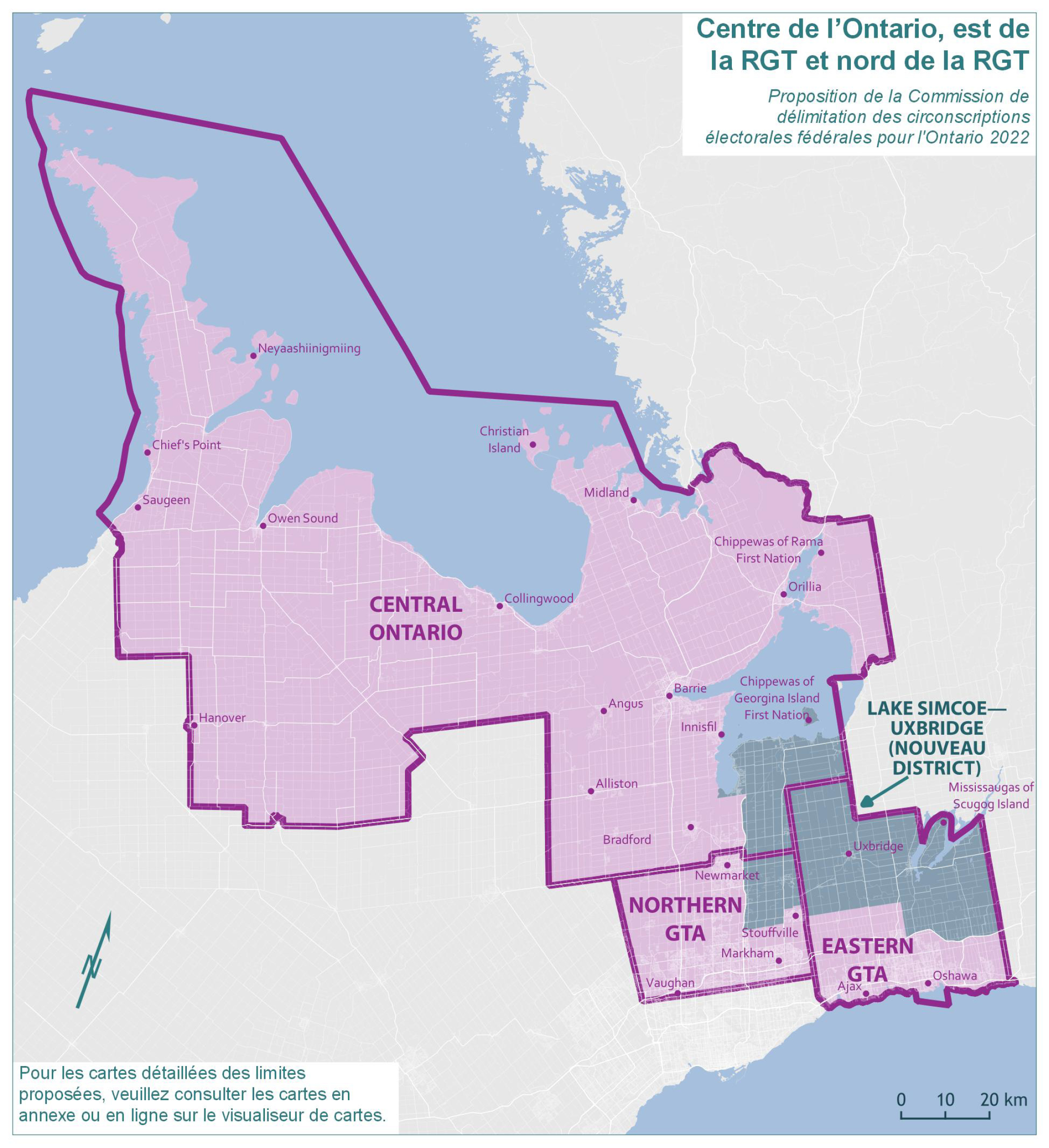 Centre de l’Ontario, est de la région du Grand Toronto, et nord de la région du Grand Toronto