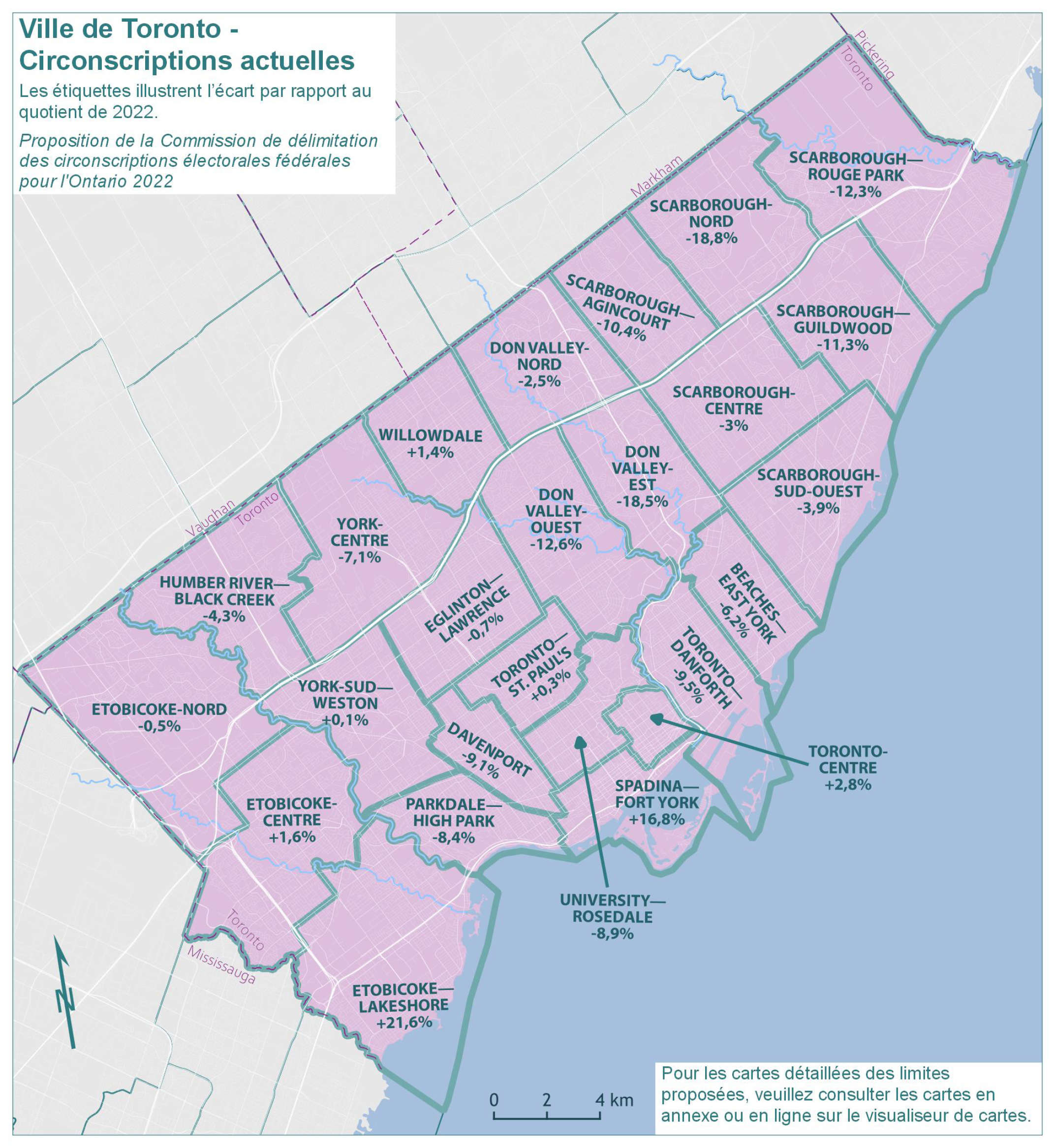 Ville de Toronto - Circonscriptions actuelles