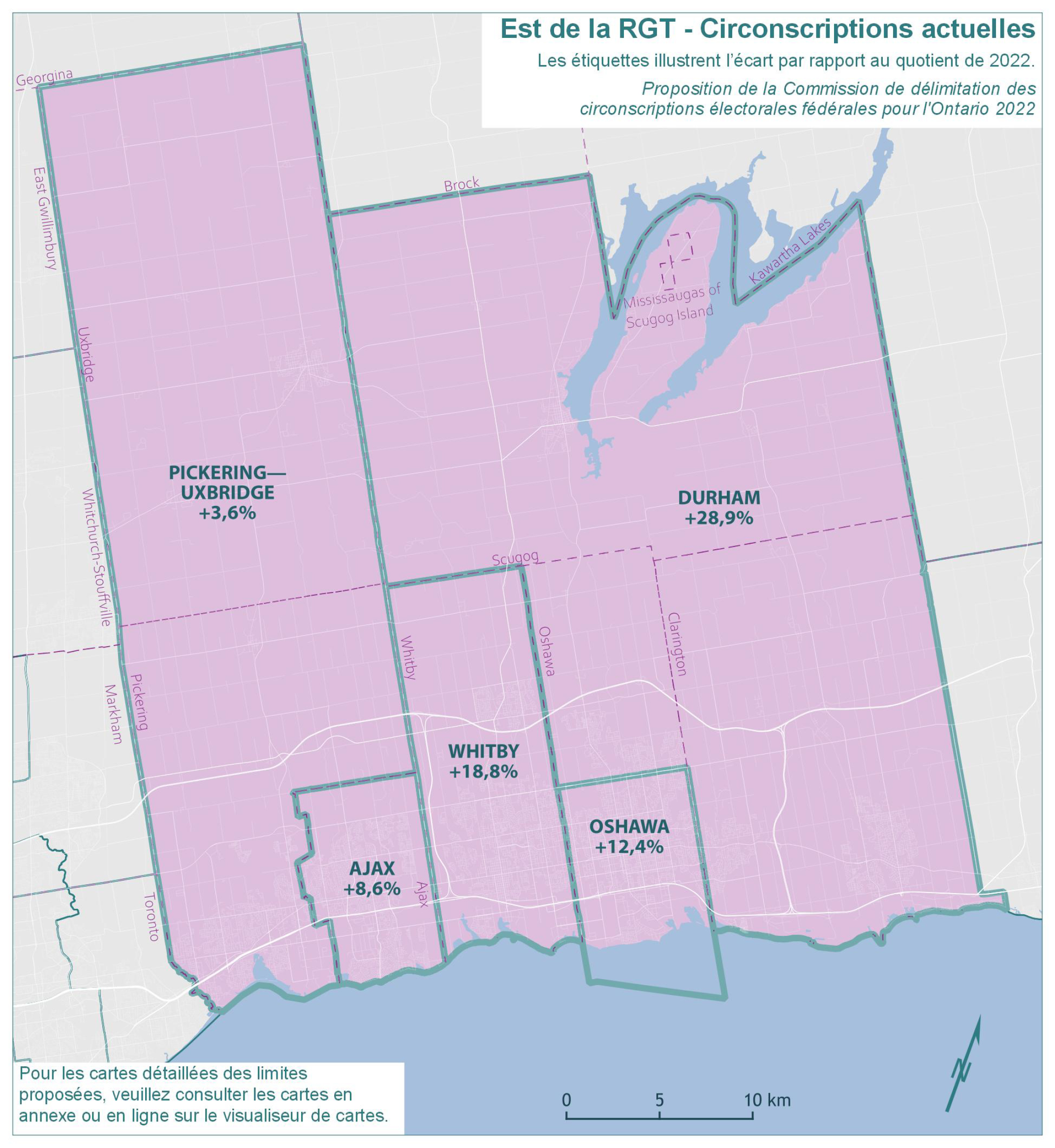 Est de la région du Grand Toronto - Circonscriptions actuelles 