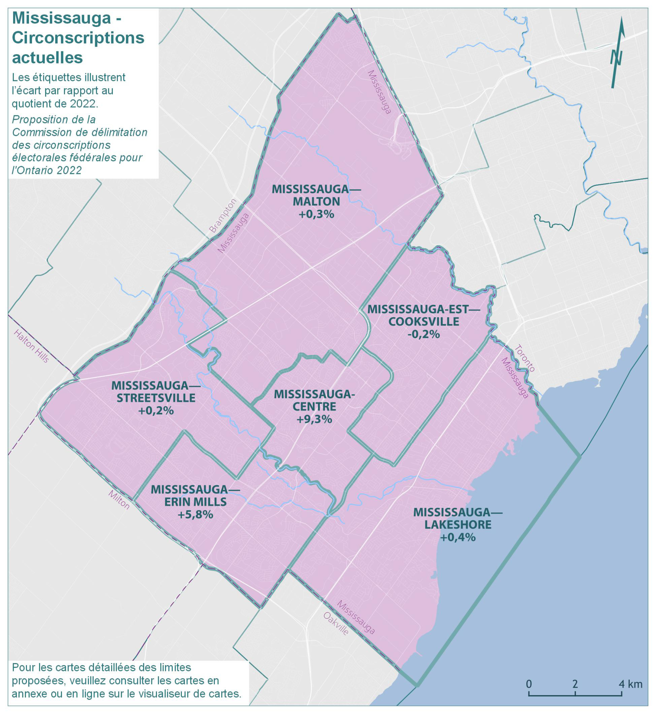 Mississauga - Circonscriptions actuelles