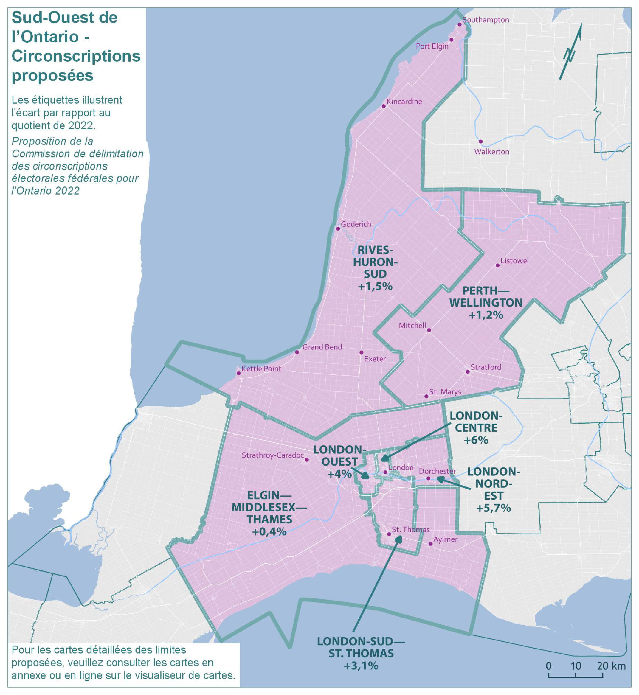 Sud-Ouest de l’Ontario - Circonscriptions proposées 