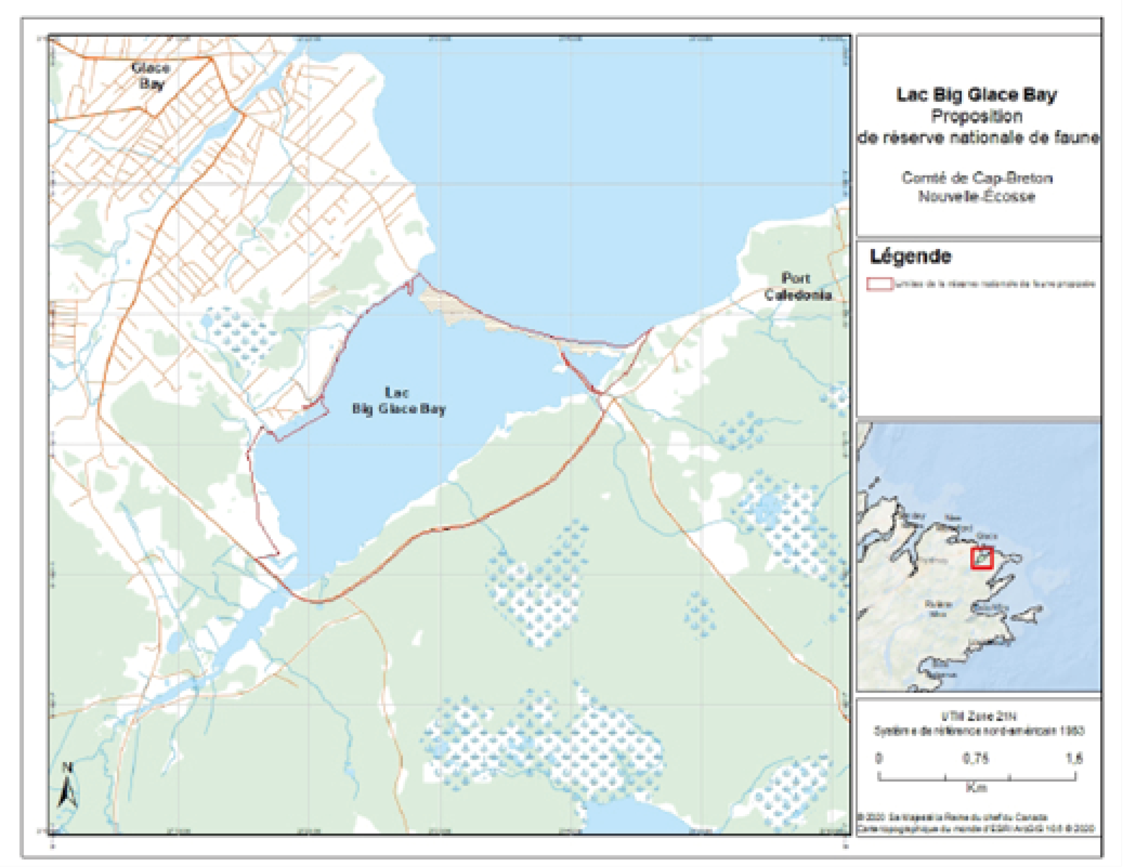 Figure 1. Carte de la réserve nationale de faune du lac Big Glace Bay