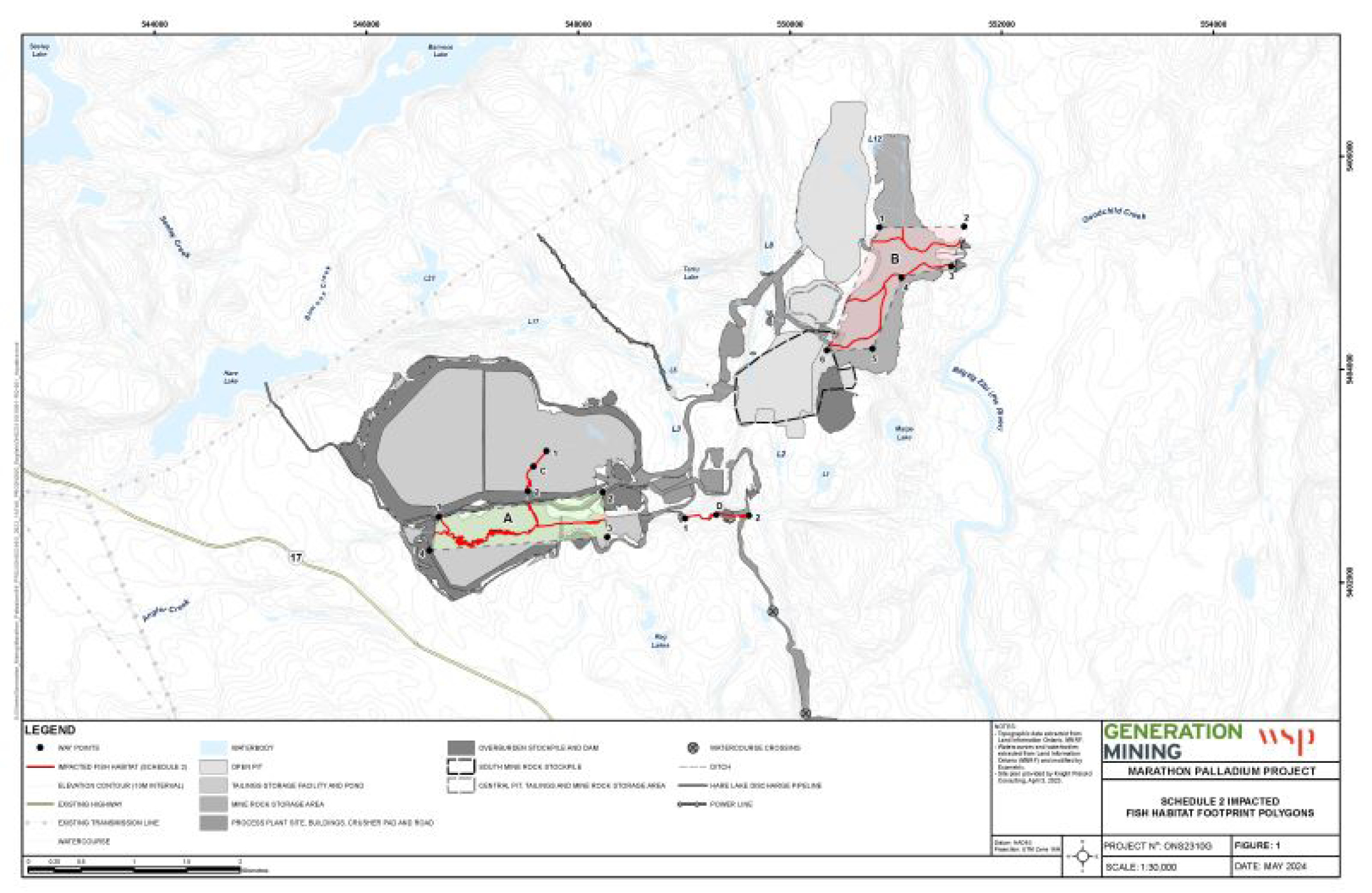 Figure 2: Location of water bodies to be listed in Schedule 2 of the MDMER – Text version below the image